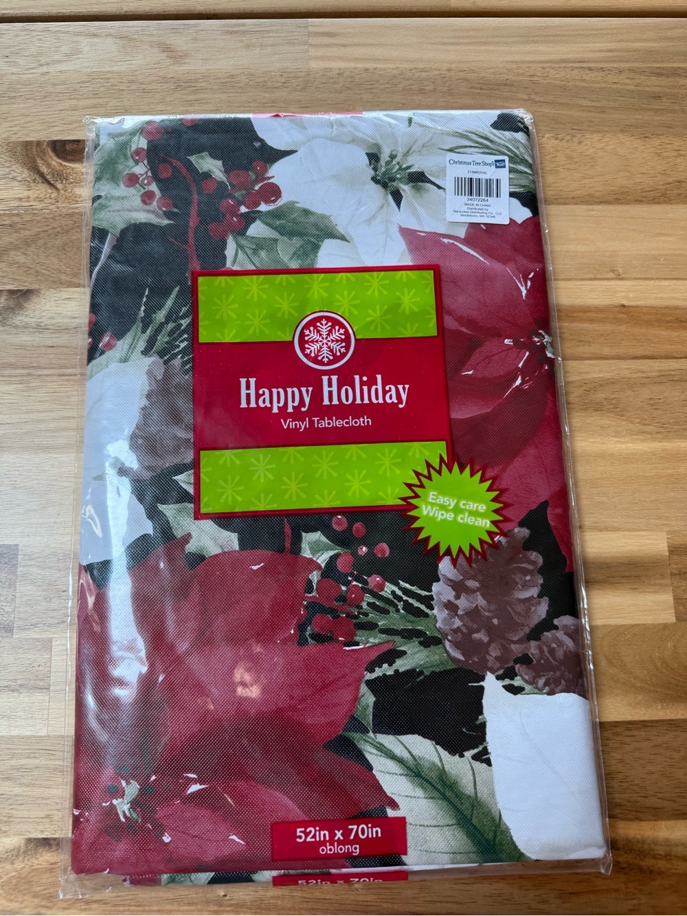 Vinyl Tablecloth - Red & Green Floral
